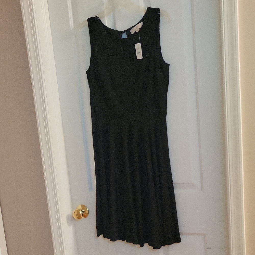 Loft Black Sleeveless Dress Small